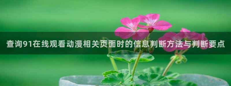 汗汗漫画最新章节阅读:查询91在线观看动漫相关页面时的信息判断方法与判断要点配图